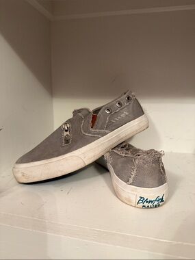 Blowfish Malibu Grey Slip-On Canvas Sneakers